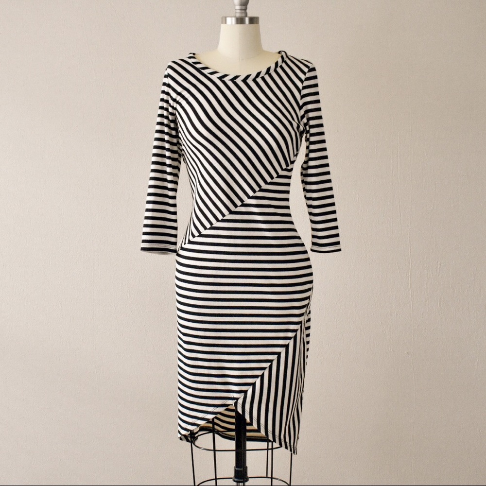 Anthropologie Stripe Knit Bodycon Dress